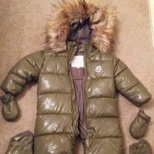 Moncler Down Fill Baby Snowsuit Mitts Boots Unisex XL 6-12 Months